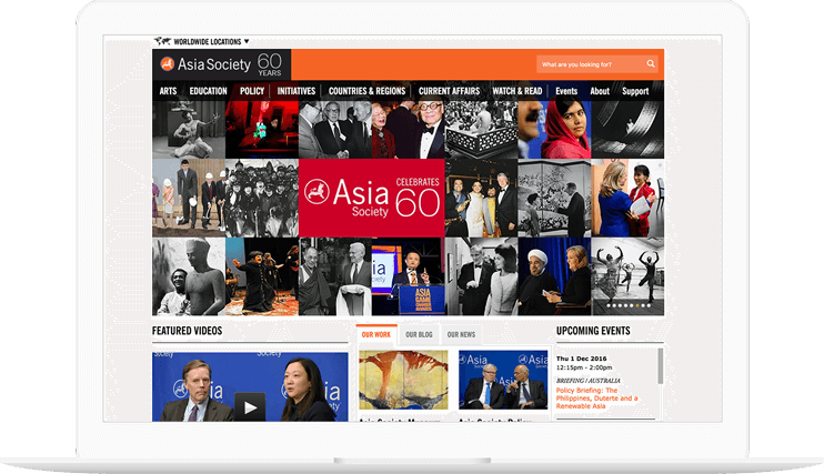 Asia Society website displayed on a computer