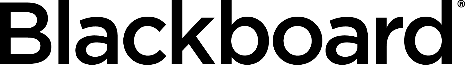 Blackboard logo that just says Blackboard all in black.