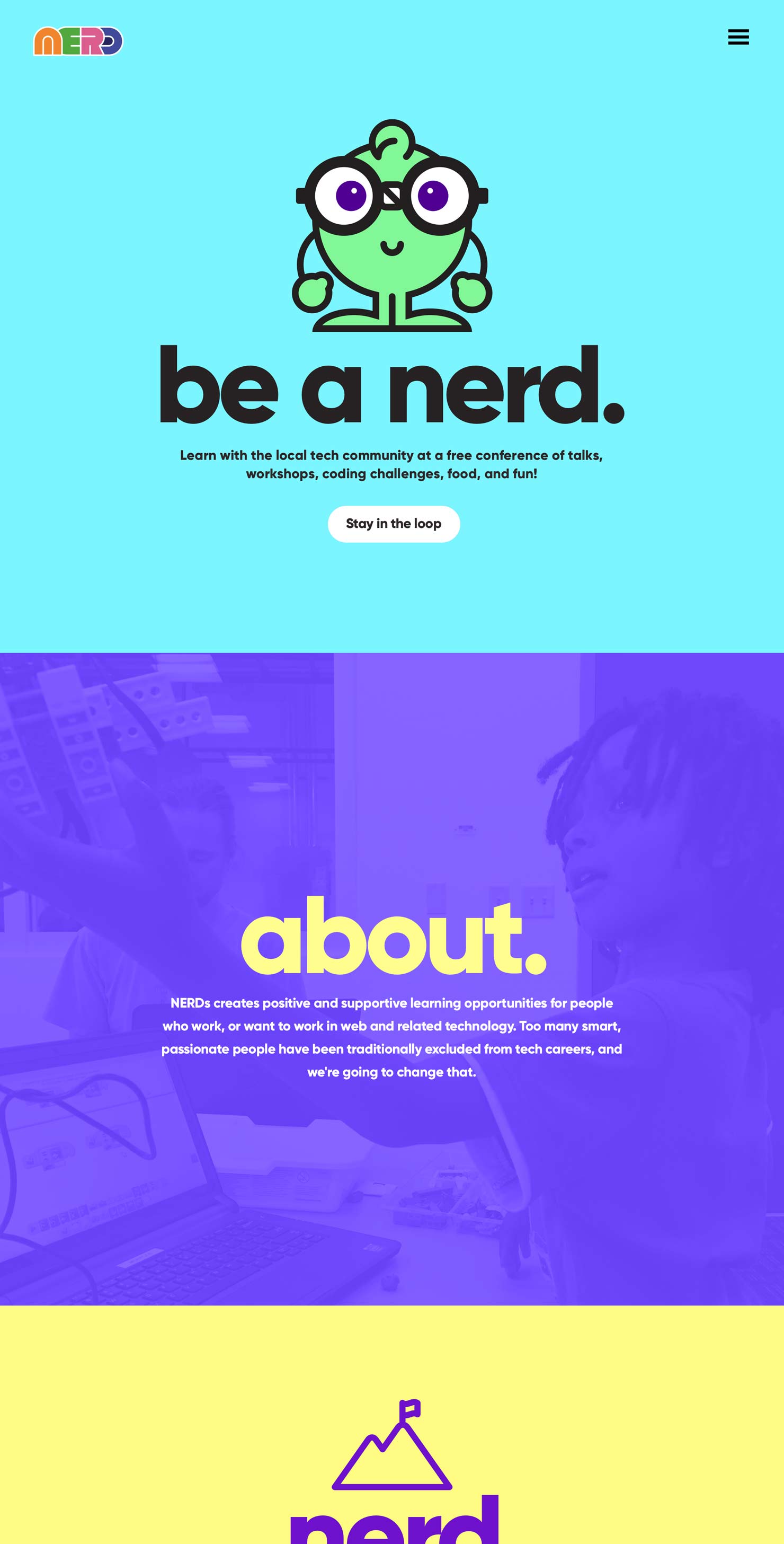 NERDS Homepage design.