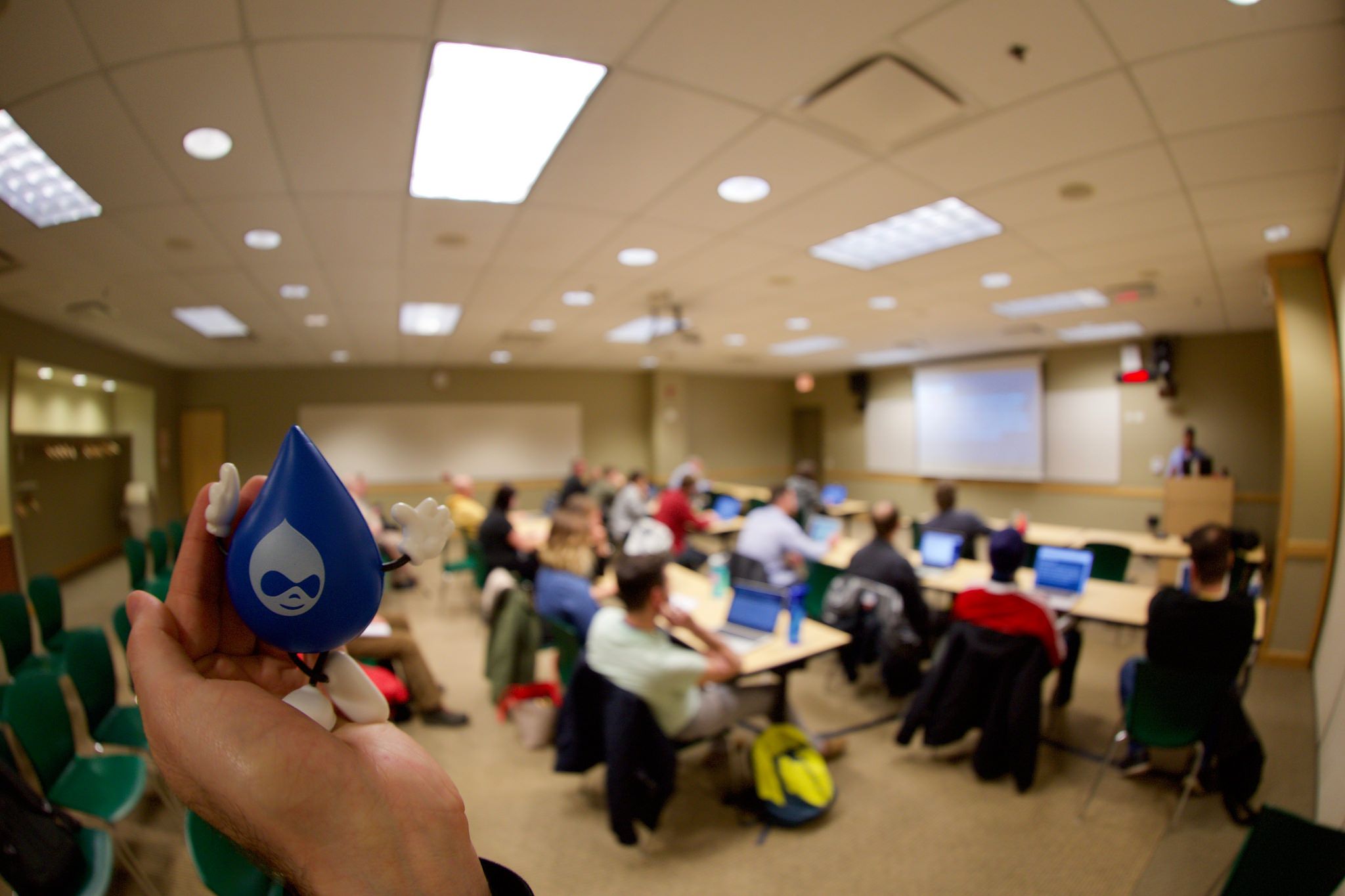 MidCamp Session with a Drupal drop in the foreground