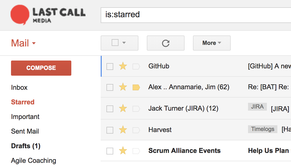 Using Stars in GMail