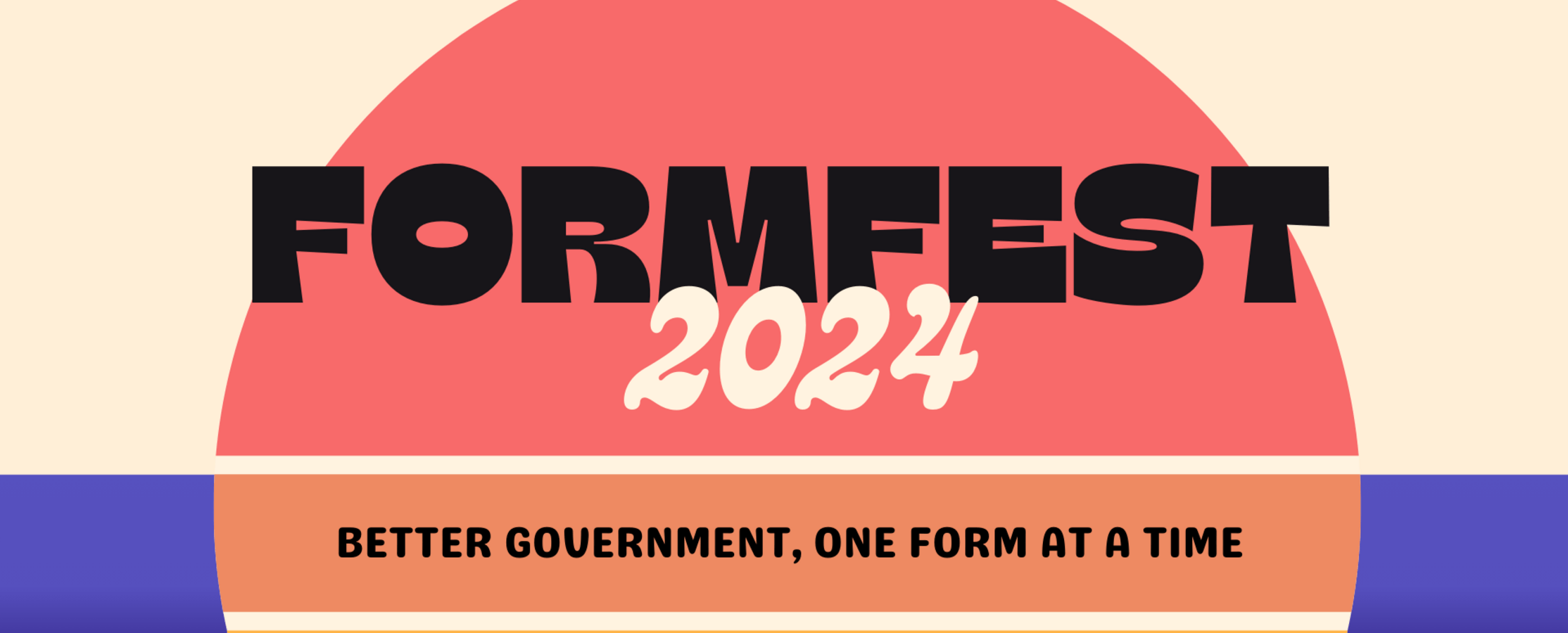 Banner promoting FormFest 2024. Tagline says "Better government, one form at a time". It's co-organized by beeckcenter for social impact and innovation Georgetown University and Code for America