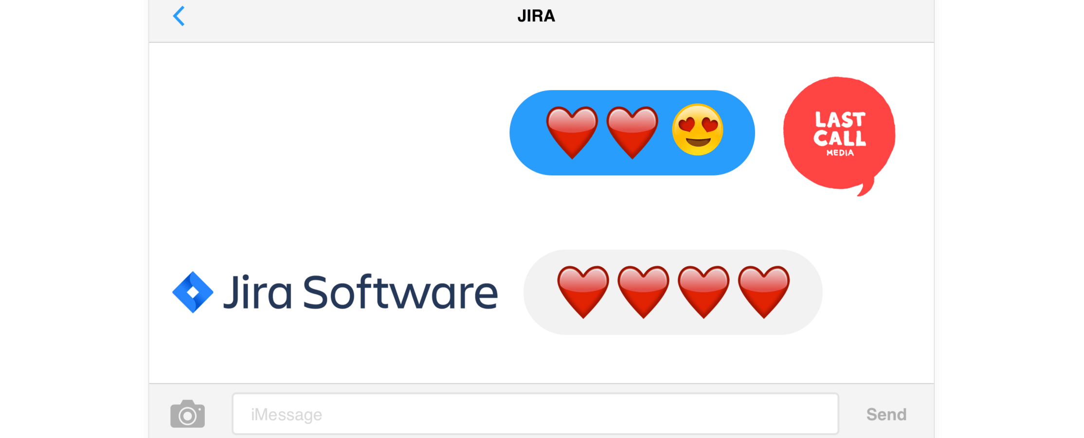 Last Call Media heart emoji chat with Jira Software