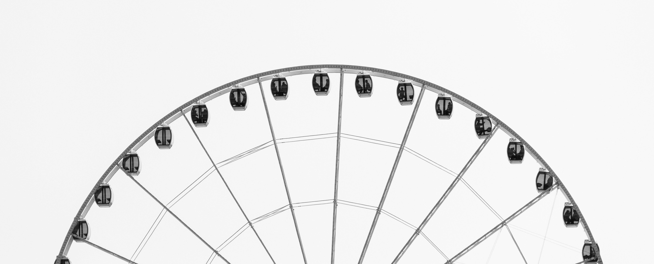 black and white image of a carousel. 