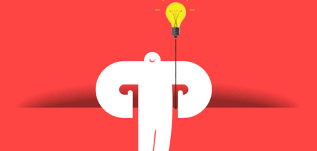 Illustration of a Yeti by a light bulb and its pull cord