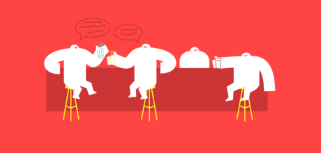 illustration of yetis at a bar