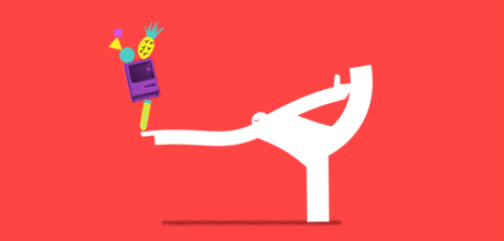 Yeti demonstrating agility by balancing objects on one finger, in standing bow pose