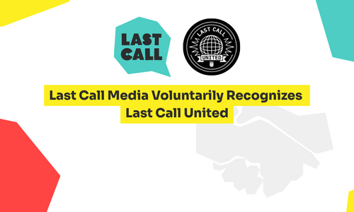 Last Call and Last Call United Logo on a promotional graphic 
