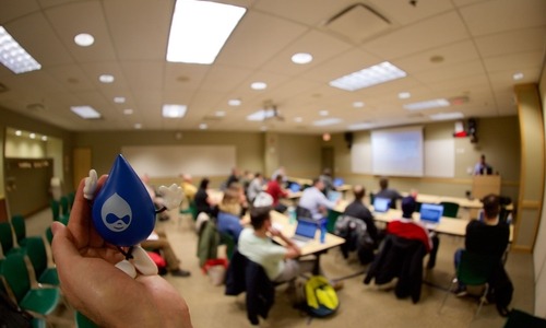 MidCamp Session with a Drupal drop in the foreground