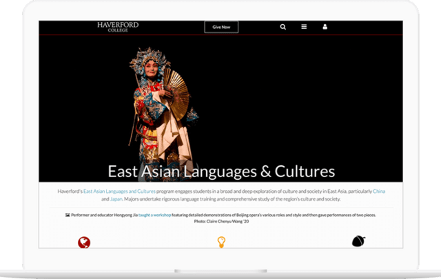 Haverford website displayed on a computer