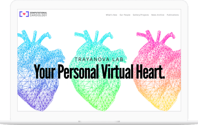 Computational Cardiology website displayed on a computer