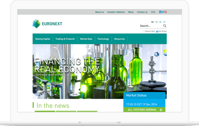 NYSE website displayed on a computer