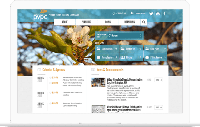 PVPC website displayed on a computer