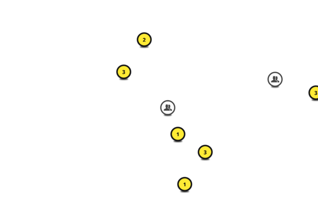 Map with locations pins