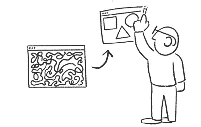 Person improving website by organizing information