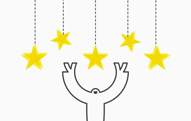 Yeti celebrating a five star rating. 