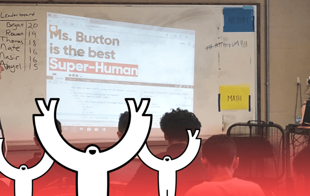 Showing students use of the Inspector tool over projector