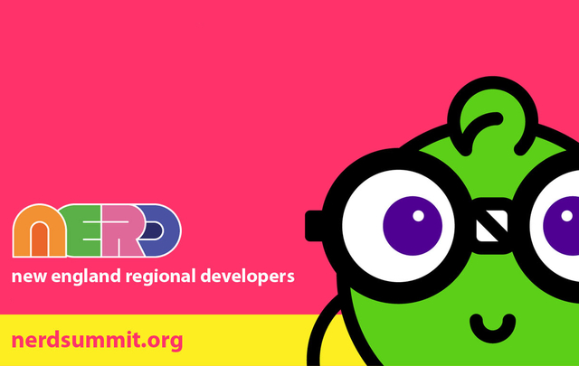 NERD Summit 2019 logo with green "Nerdy" character wearing glasses