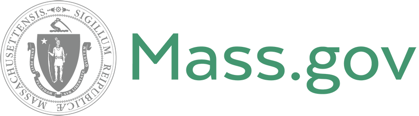 Logo for Mass.gov including The Commonwealth of Massachusetts seal and Mass.gov in green