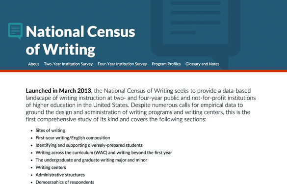 National Census of Writing Homepage