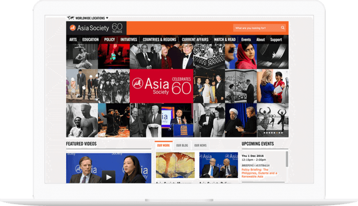 Asia Society website displayed on a computer