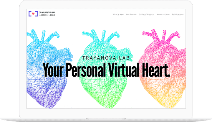 Computational Cardiology website displayed on a computer