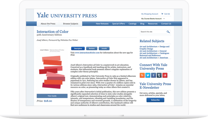 Laptop displaying Yale University Press Course Resources webpage