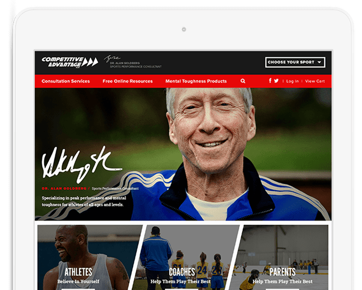 Competitive Edge website displayed on a tablet